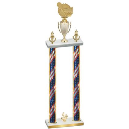 Double Flag USA Fourth Place Tennis Trophy