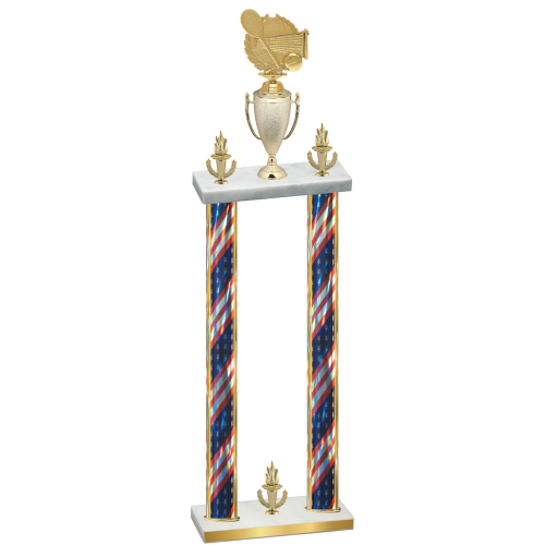 Double Flag USA Victory Tennis Trophy