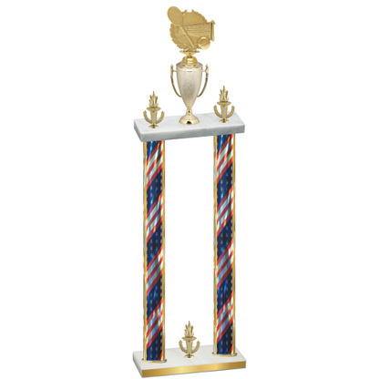 Double Flag USA Victory Tennis Trophy