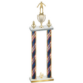 Double Flag USA Fourth Place Wrestling Trophy