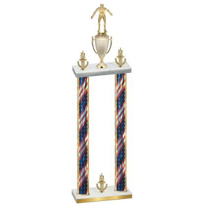 Double Flag USA Victory Wrestling Trophy
