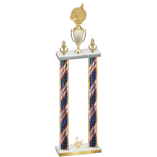 Double Flag USA Second Place Volleyball Trophy