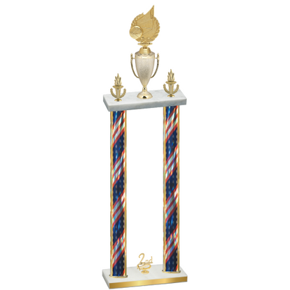 Double Flag USA Second Place Volleyball Trophy