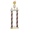 Double Flag USA Third Place Volleyball Trophy