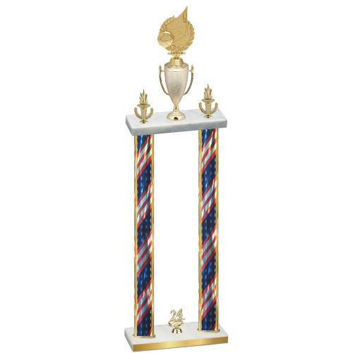 Double Flag USA Year Volleyball Trophy