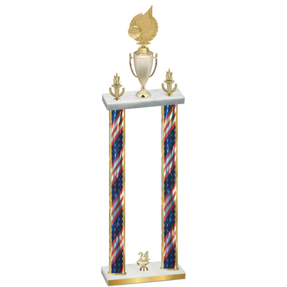 Double Flag USA Year Volleyball Trophy