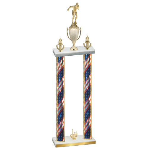 Double Flag USA First Place Swimming Trophy