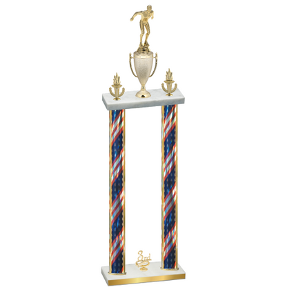 Double Flag USA Third Place Swimming Trophy