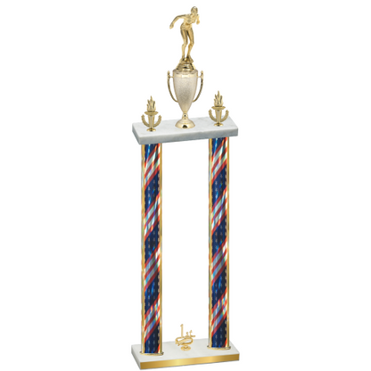 Double Flag USA First Place Tennis Trophy