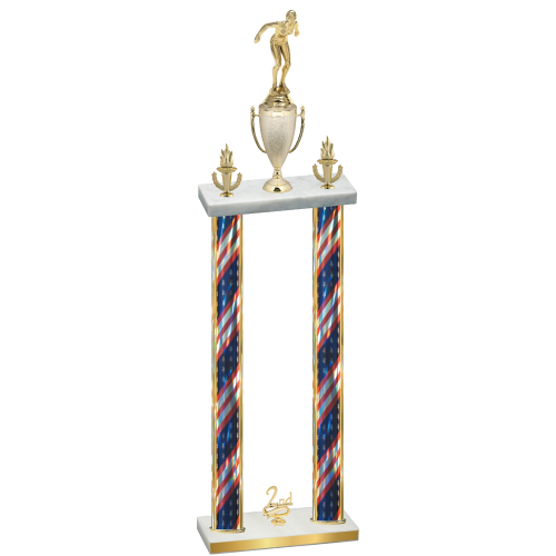 Double Flag USA Second Place Tennis Trophy