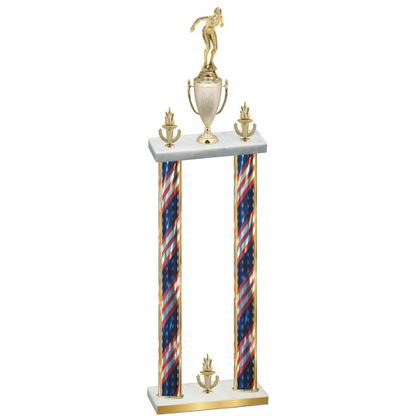 Double Flag USA Victory Tennis Trophy
