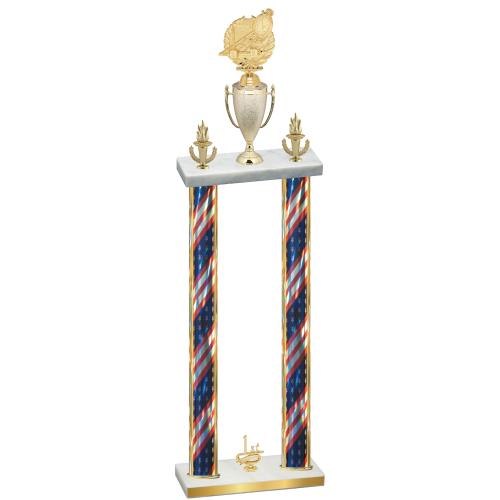 Double Flag USA First Place Swimming Trophy