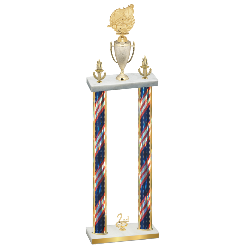 Double Flag USA Second Place Swimming Trophy