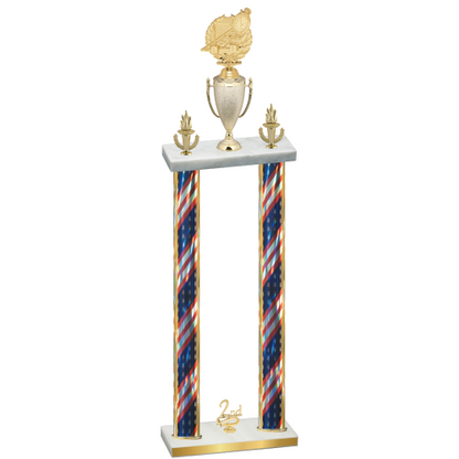 Double Flag USA Second Place Swimming Trophy