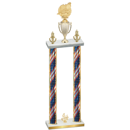 Double Flag USA Fourth Place Swimming Trophy