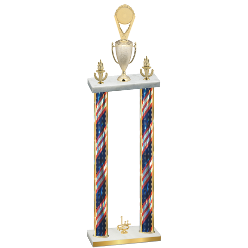 Double Flag USA First Place Insert Trophy