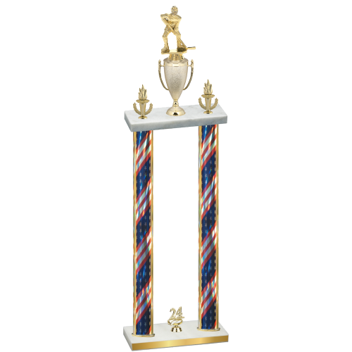 Double Flag USA Year Hockey Trophy