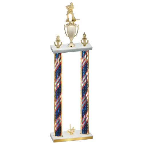 Double Flag USA First Place Hockey Trophy
