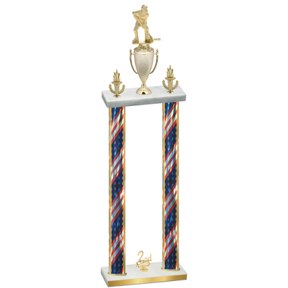 Double Flag USA Second Place Hockey Trophy