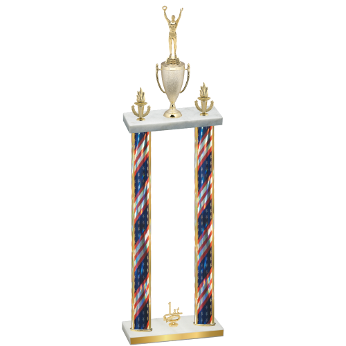 Double Flag USA First Place Victory Trophy