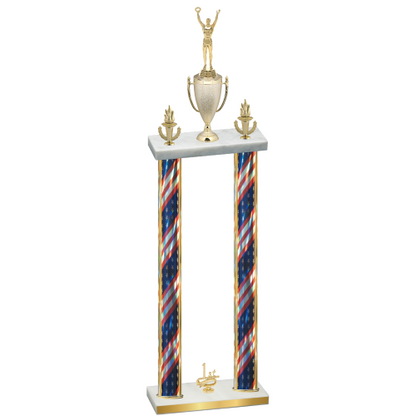 Double Flag USA First Place Victory Trophy
