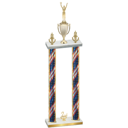 Double Flag USA Second Place Victory Trophy
