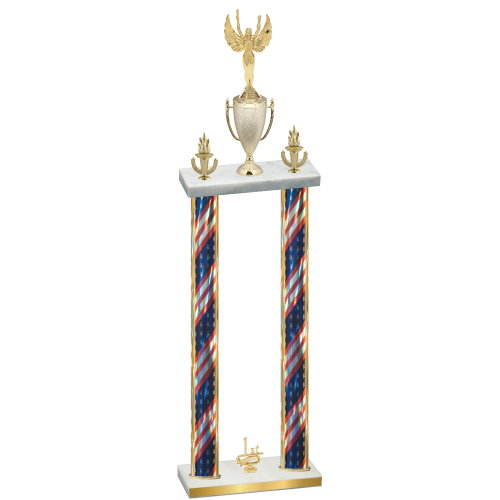 Double Flag USA First Place Victory Trophy