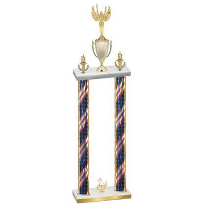 Double Flag USA Second Place Victory Trophy