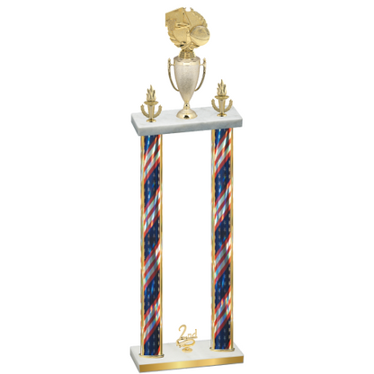 Double Flag USA Second Place Basketball Trophy