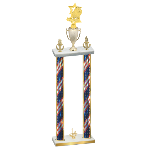 Double Flag USA First Place Pickleball Trophy