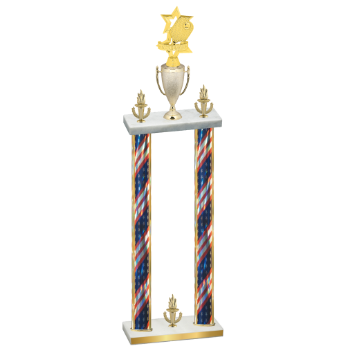 Double Flag USA Victory Pickleball Trophy