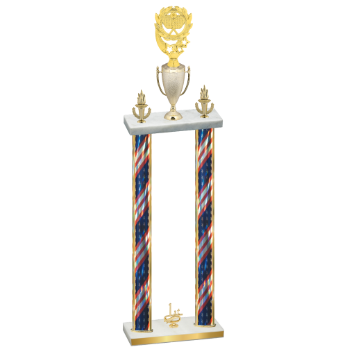 Double Flag USA First Place Pickleball Trophy