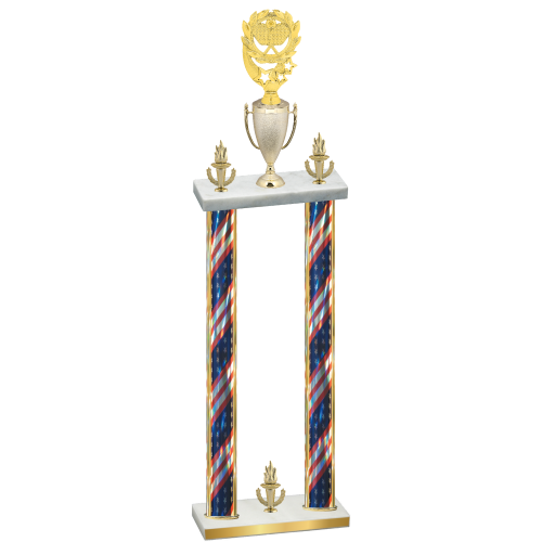 Double Flag USA Victory Pickleball Trophy