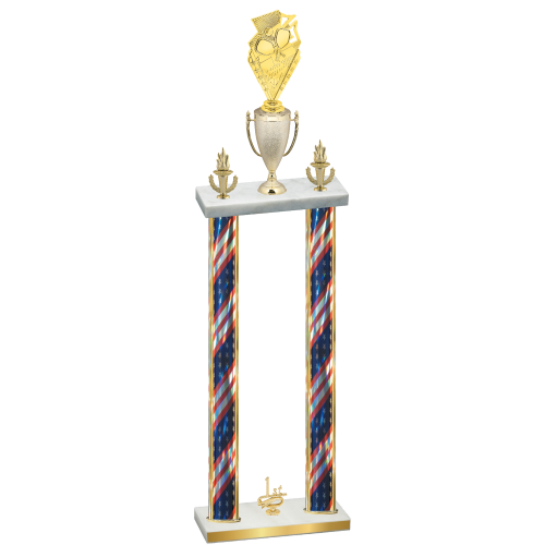 Double Flag USA First Place Pickleball Trophy