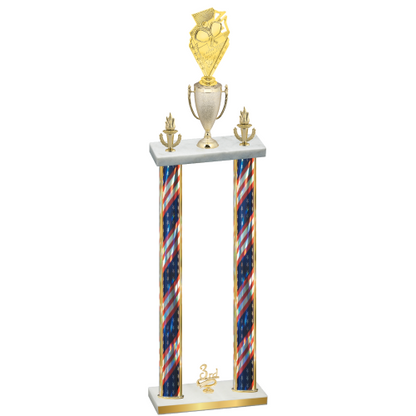 Double Flag USA Third Place Pickleball Trophy