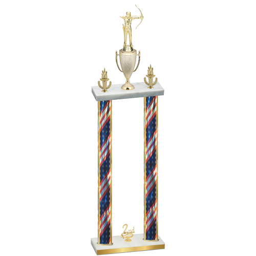 Double Flag USA Second Place Archery Trophy