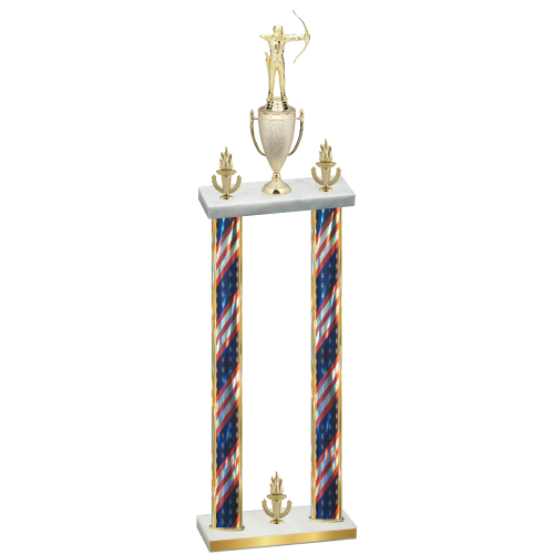 Double Flag USA Victory Archery Trophy