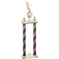 Double Flag USA Second Place Basketball Trophy