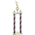 Double Flag USA Third Place Basketball Trophy
