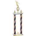 Double Flag USA Fourth Place Basketball Trophy