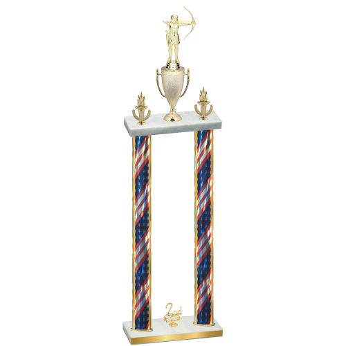 Double Flag USA Second Place Archery Trophy