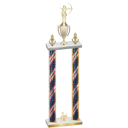Double Flag USA Third Place Archery Trophy