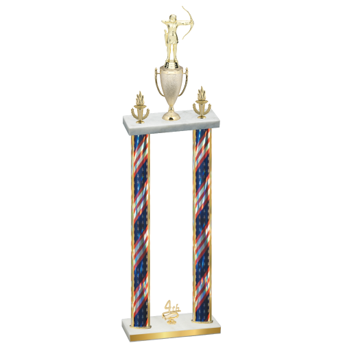 Double Flag USA Fourth Place Archery Trophy