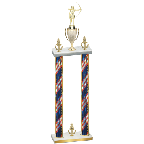 Double Flag USA Victory Archery Trophy
