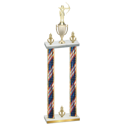 Double Flag USA Victory Archery Trophy