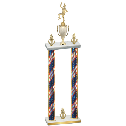 Double Flag USA Victory Majorette Trophy