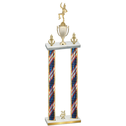 Double Flag USA Year Majorette Trophy