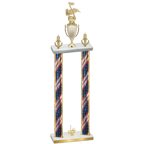 Double Flag USA First Place Music Trophy