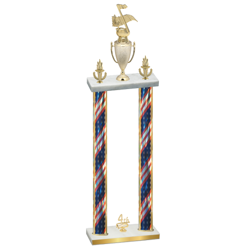 Double Flag USA Fourth Place Music Trophy