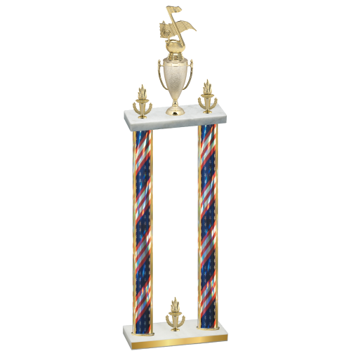 Double Flag USA Victory Music Trophy